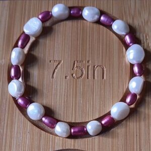 Handcrafted Freshwatet White & Pink Pearl Bracelet